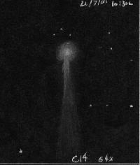 Ray Pickard's Drawing  of Comet C/2001 A2(LINEAR)